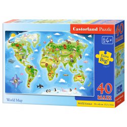 Puzzle maxi 40 elementów. Mapa świata
