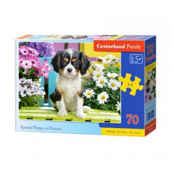 Puzzle 70 elementów Spaniel Puppy in Flowers Castorland